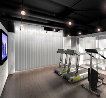 A rendering of the fitness amenities at The Blake apartment building